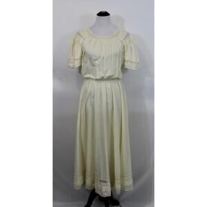 SOLER Sz XS/S Heidi Ivory Cream Short Sleeve Midi Dress